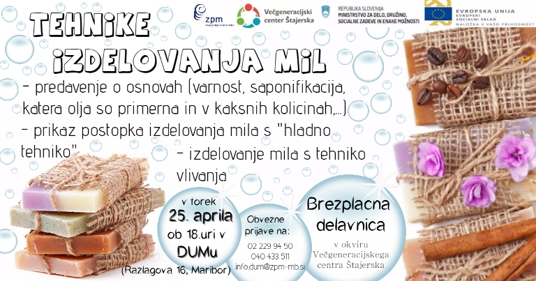 Delavnica naravne kozmetike: Tehnike izdelovanja mil