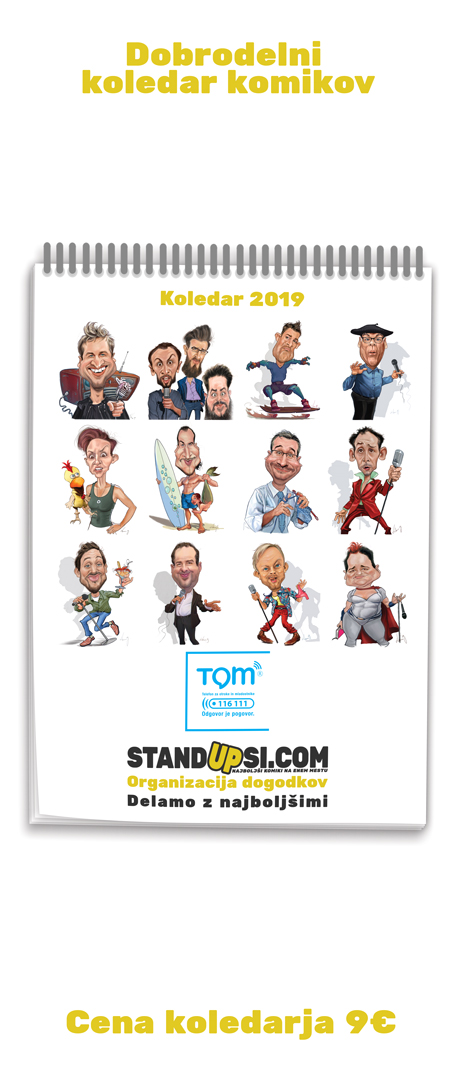 Dobrodelni koledar komikov za TOM telefon